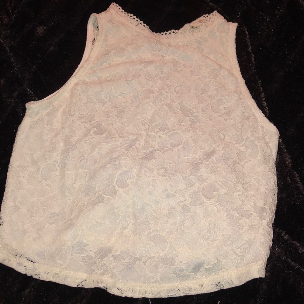 White Lace Crop Top